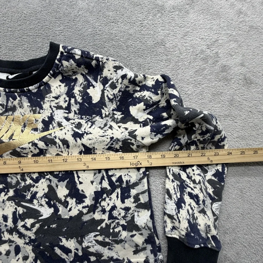 Nike Sweatshirt Youth Large Multicolor Fleece Pullover Gold Swoosh‎ CU8577-104